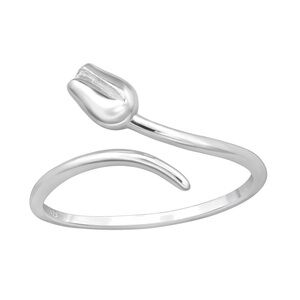 Elegant Sterling Silver Tulip Ring